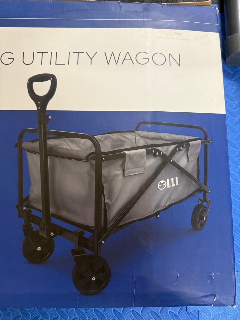 Olli - Gray Folding Utility Wagon - Collapsible Cart - 27.75x17.7x19